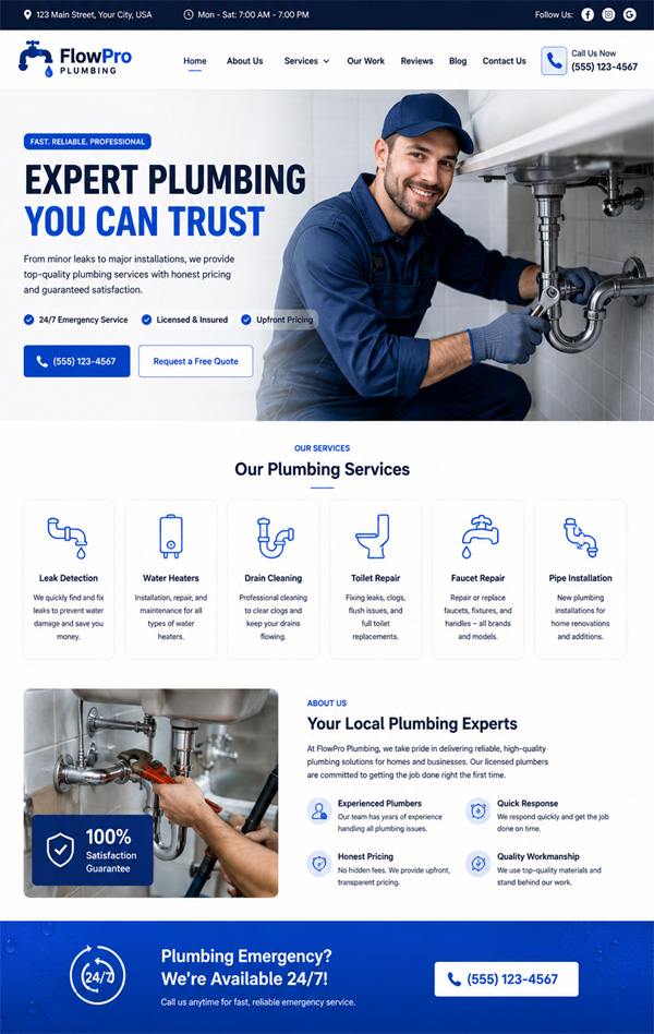 Affordable Plumbing website design Service